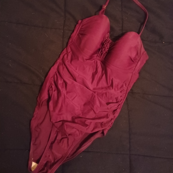 Small Burgandy One Piece Swimsuit - Picture 2 of 2